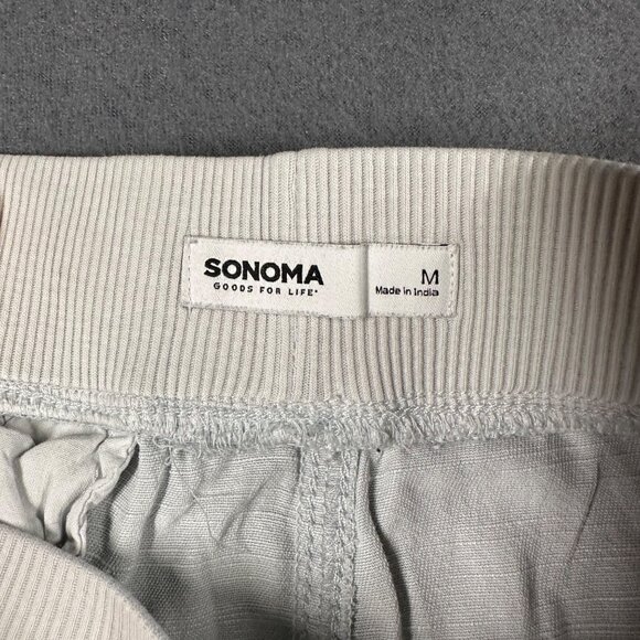 Sonoma Womens Medium Light Gray Linen Blend Pull-On Shorts Elastic Waist Pockets - Picture 7 of 14